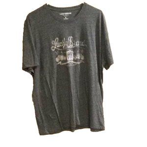 mens lucky brand shirt mens size XL gray short sleeve soft cotton comfort